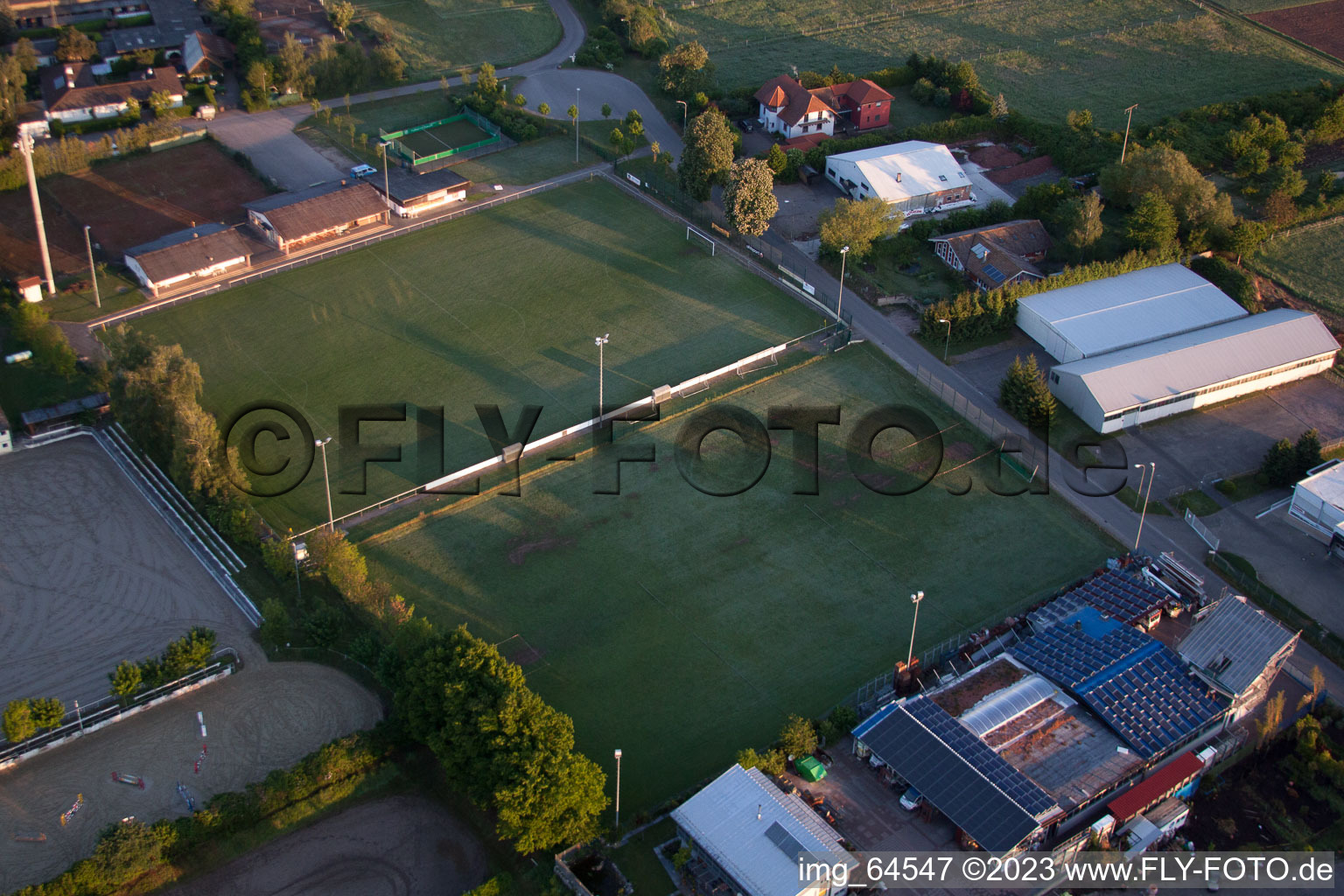Aerial view of Riding and driving club e. V. Billigheim in Billigheim-Ingenheim in the state Rhineland-Palatinate, Germany