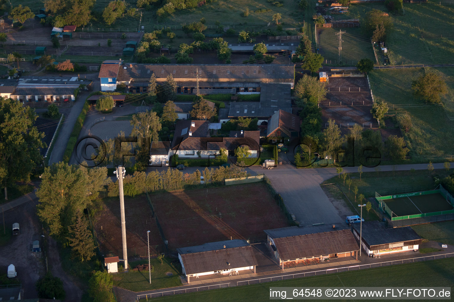 Aerial photograpy of Riding and driving club e. V. Billigheim in the district Billigheim in Billigheim-Ingenheim in the state Rhineland-Palatinate, Germany