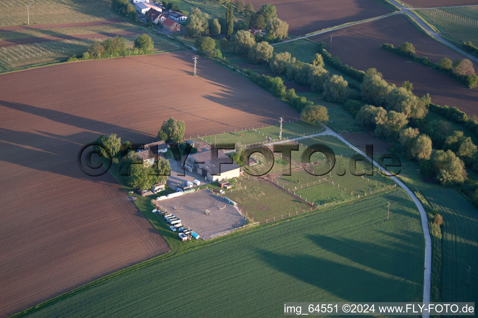 Oblique view of Impflingen in the state Rhineland-Palatinate, Germany