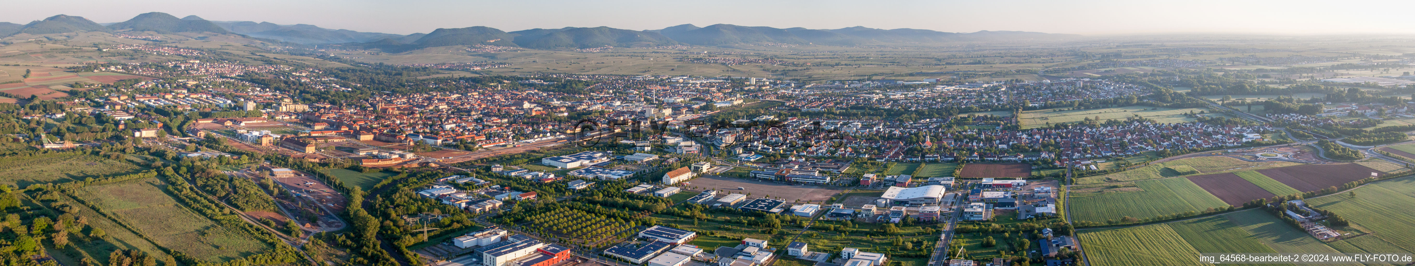 Oblique view of District Queichheim in Landau in der Pfalz in the state Rhineland-Palatinate, Germany