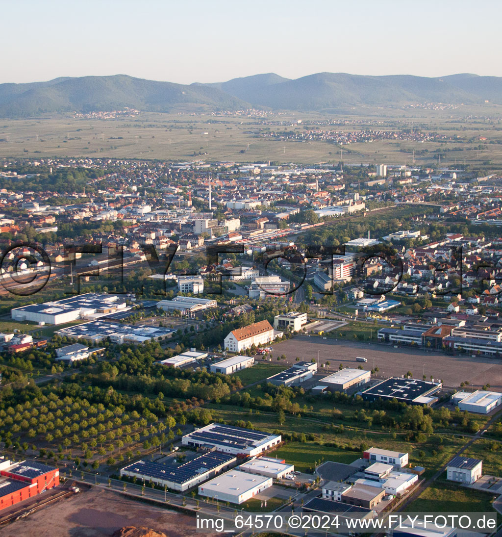 District Queichheim in Landau in der Pfalz in the state Rhineland-Palatinate, Germany from above