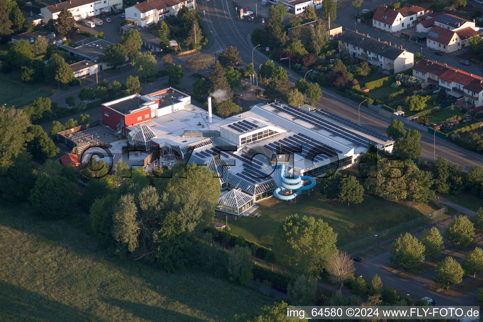 LaOla indoor and outdoor swimming pool in the district Queichheim in Landau in der Pfalz in the state Rhineland-Palatinate, Germany