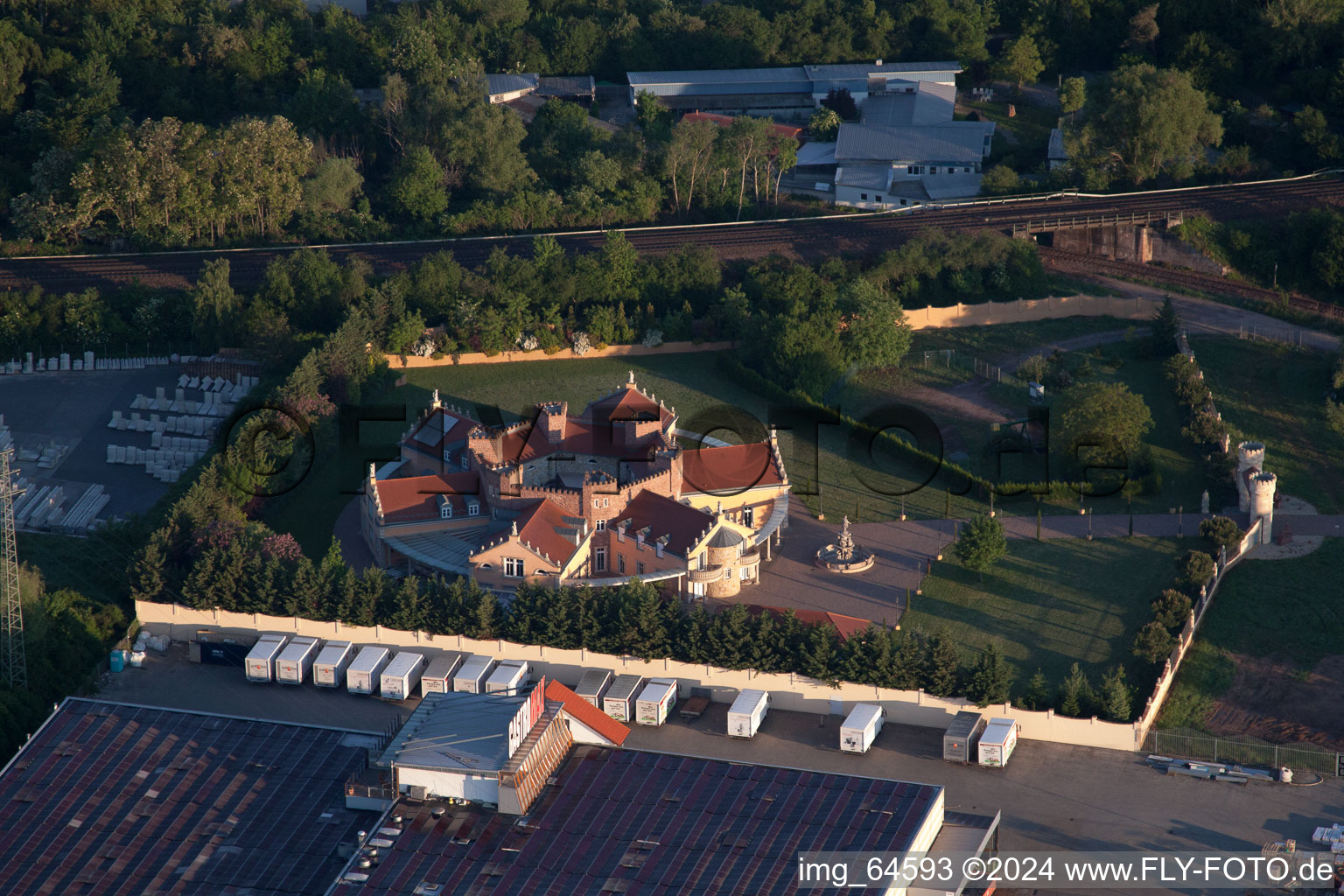 Bird's eye view of Landau in der Pfalz in the state Rhineland-Palatinate, Germany