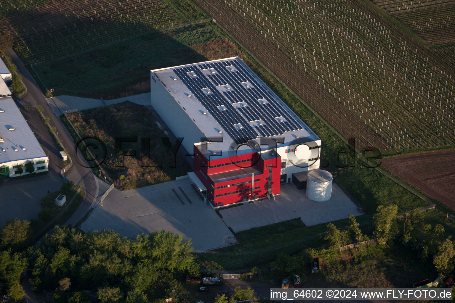 Aerial photograpy of Industrial area north in Landau in der Pfalz in the state Rhineland-Palatinate, Germany