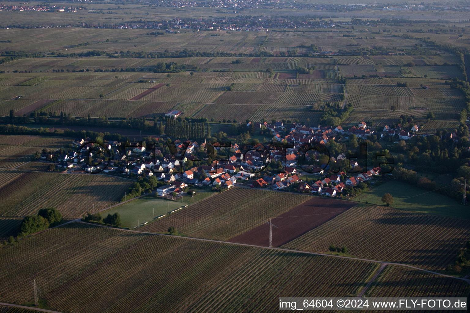 Aerial photograpy of Knöringen in the state Rhineland-Palatinate, Germany