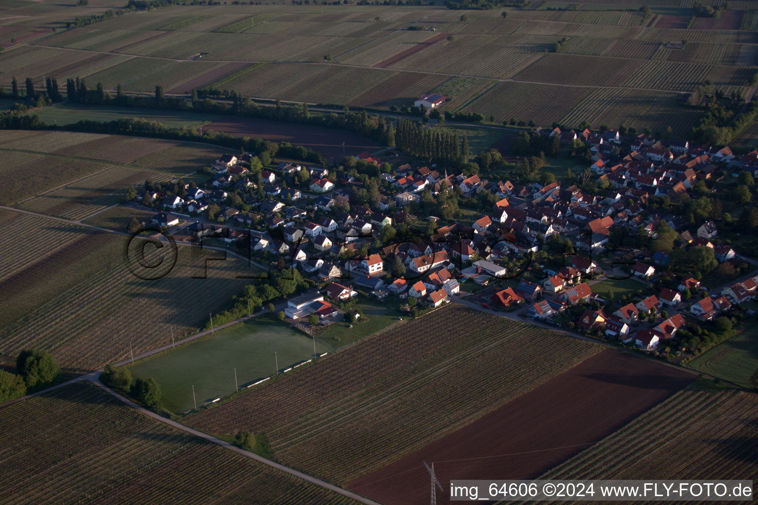 Knöringen in the state Rhineland-Palatinate, Germany from above