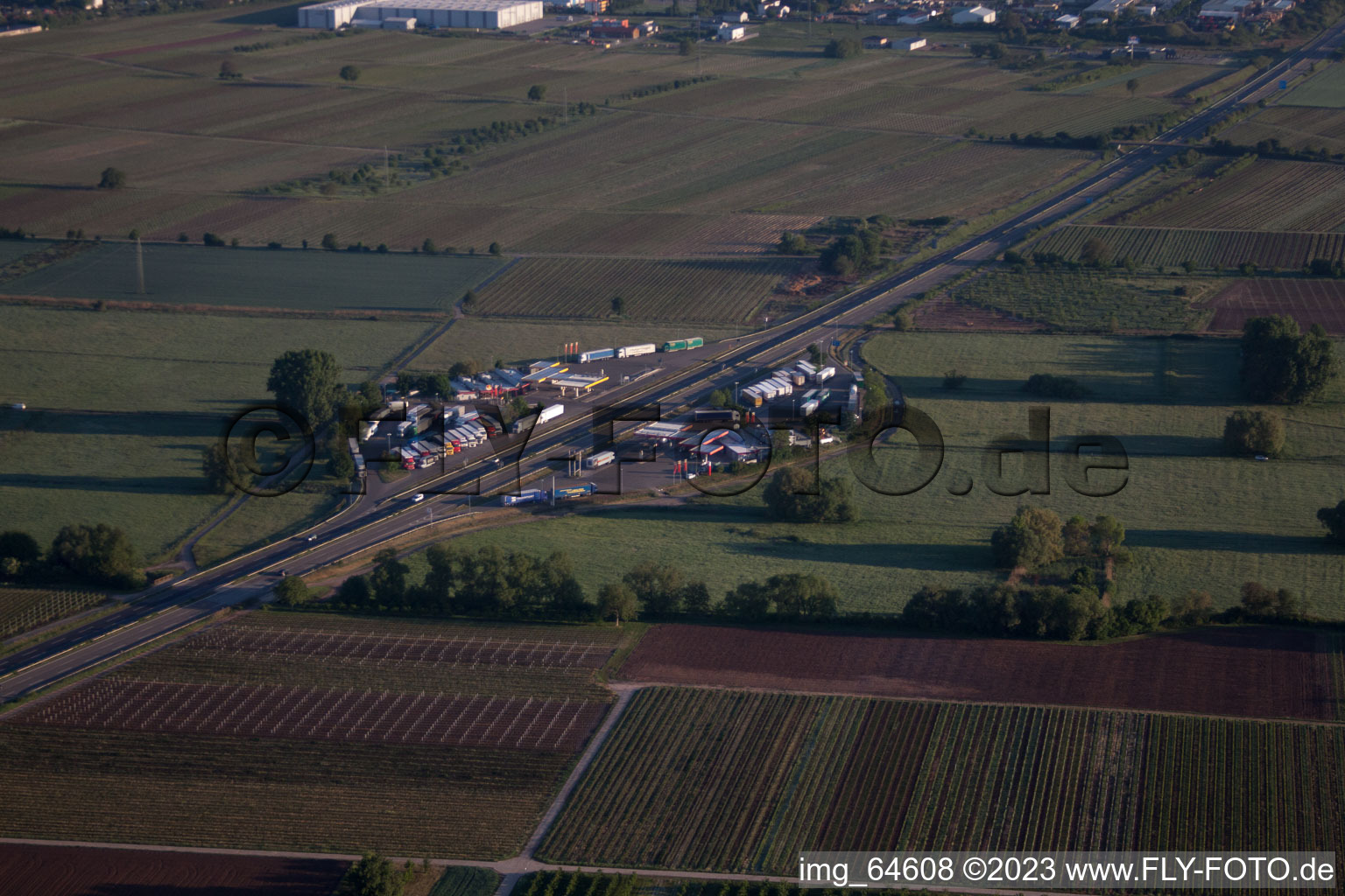 Edenkoben in the state Rhineland-Palatinate, Germany from the plane