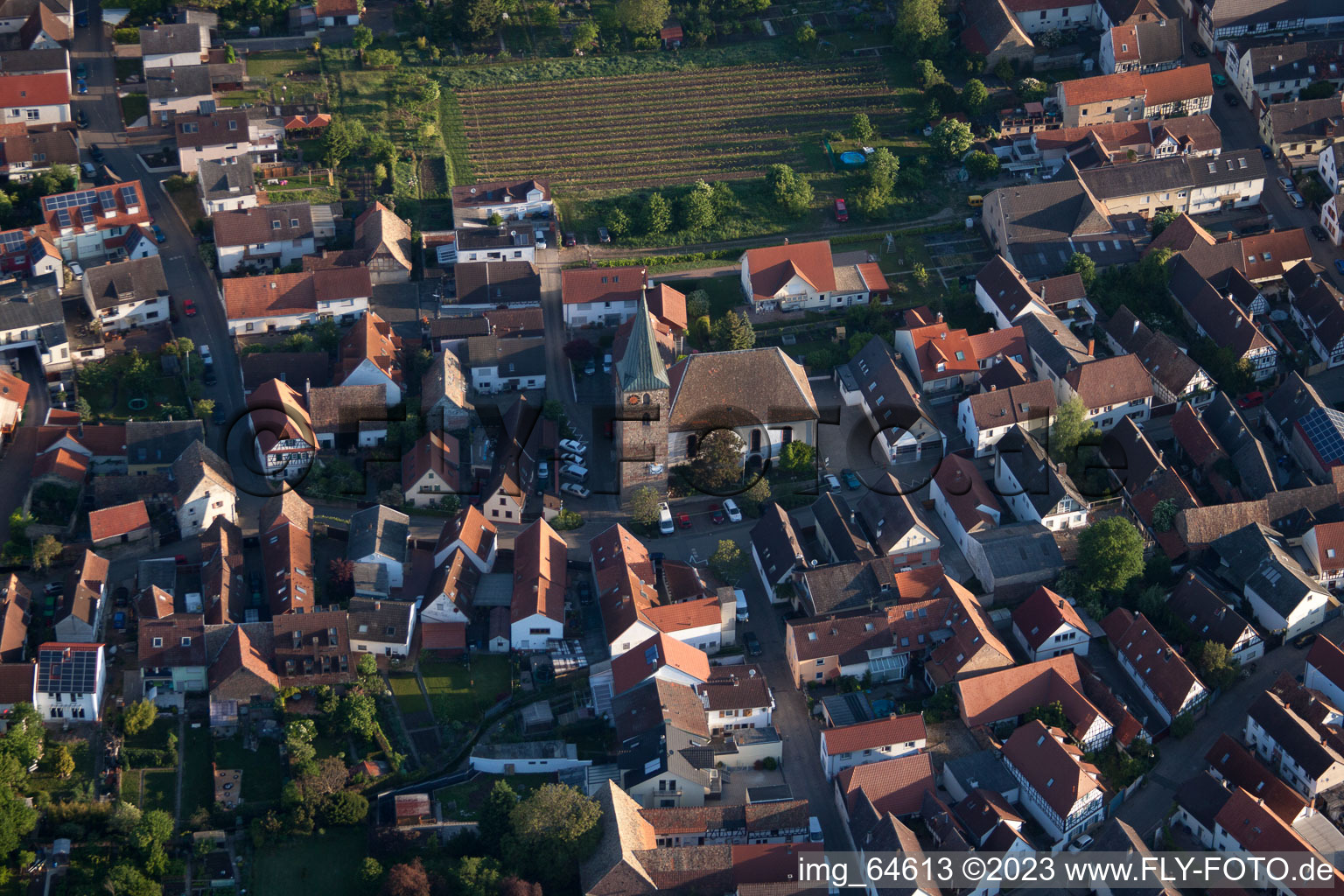 District Lachen in Neustadt an der Weinstraße in the state Rhineland-Palatinate, Germany from a drone