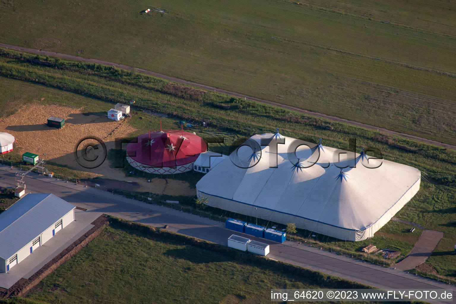 Circus tent in the district Speyerdorf in Neustadt an der Weinstraße in the state Rhineland-Palatinate, Germany