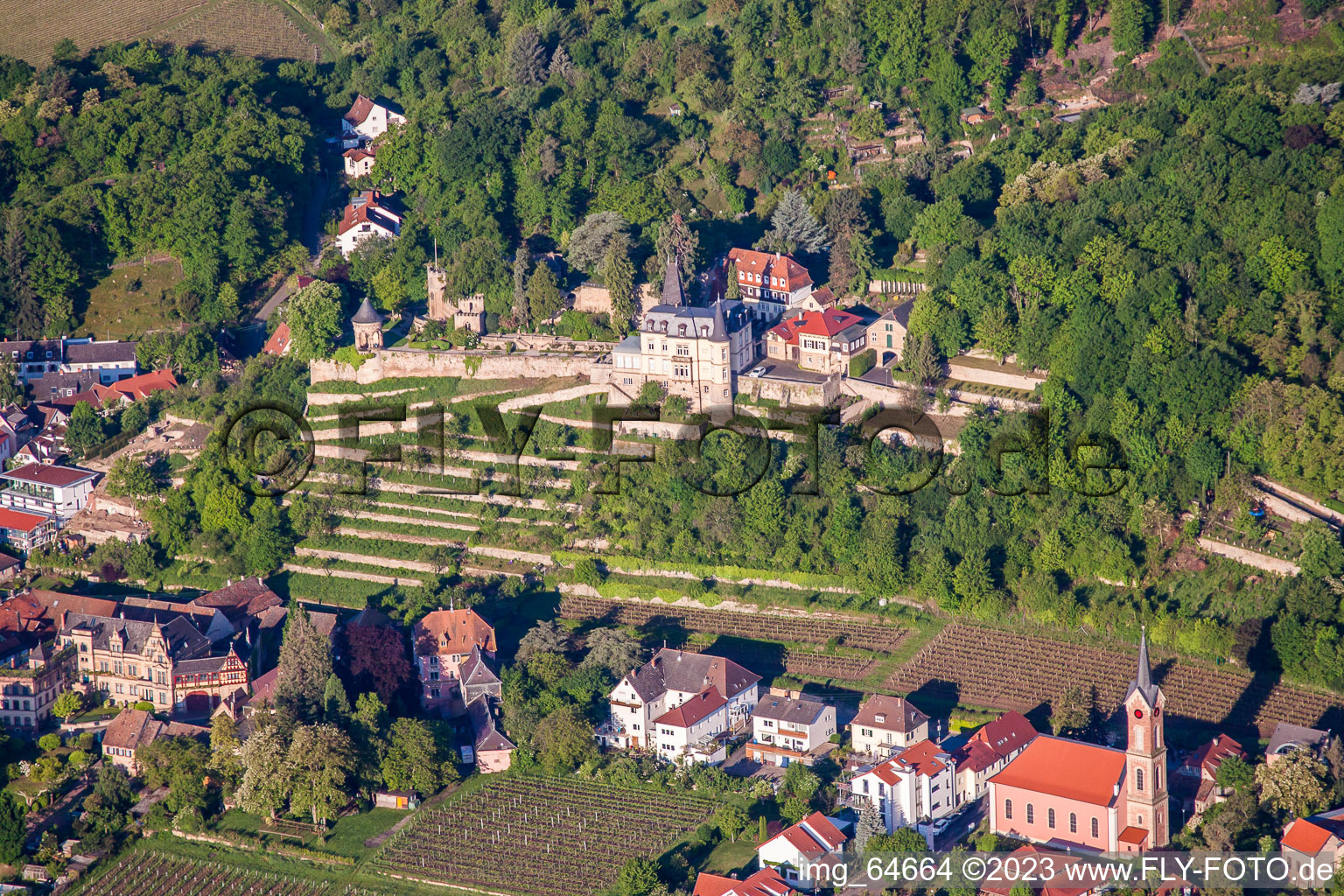 Winzing Castle and Haardter Castle in Neustadt an der Weinstraße in the state Rhineland-Palatinate, Germany