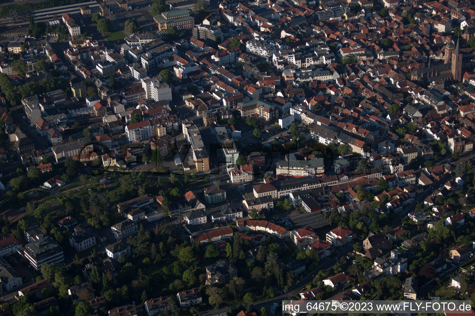 Aerial view of Neustadt an der Weinstraße in the state Rhineland-Palatinate, Germany