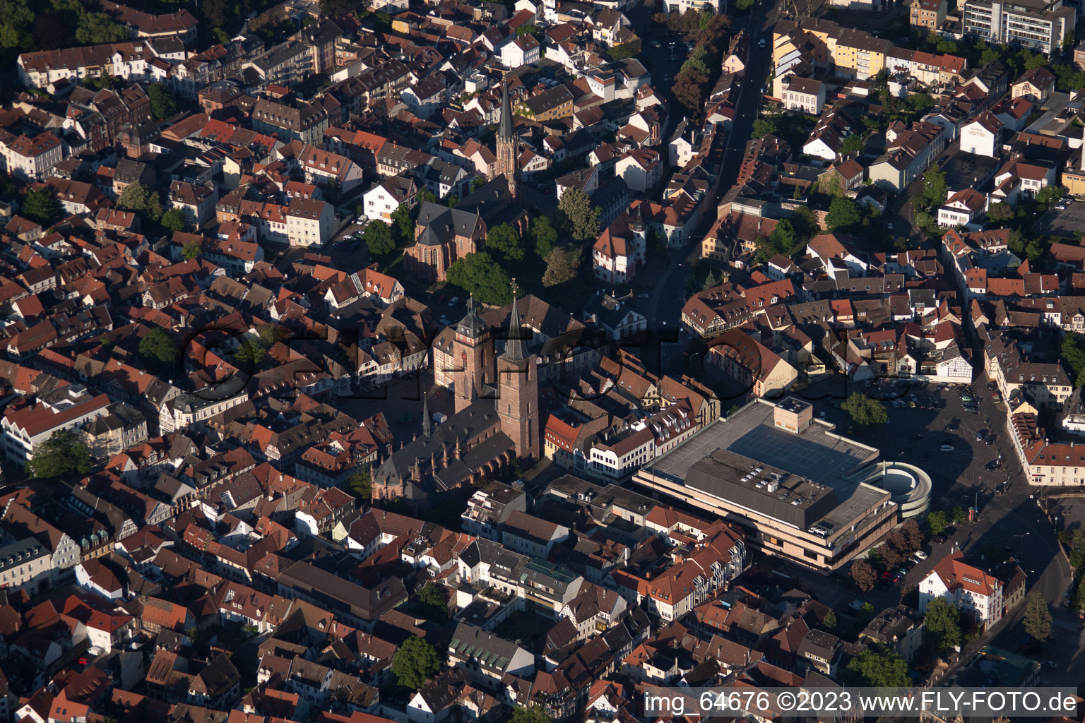 Aerial photograpy of Neustadt an der Weinstraße in the state Rhineland-Palatinate, Germany