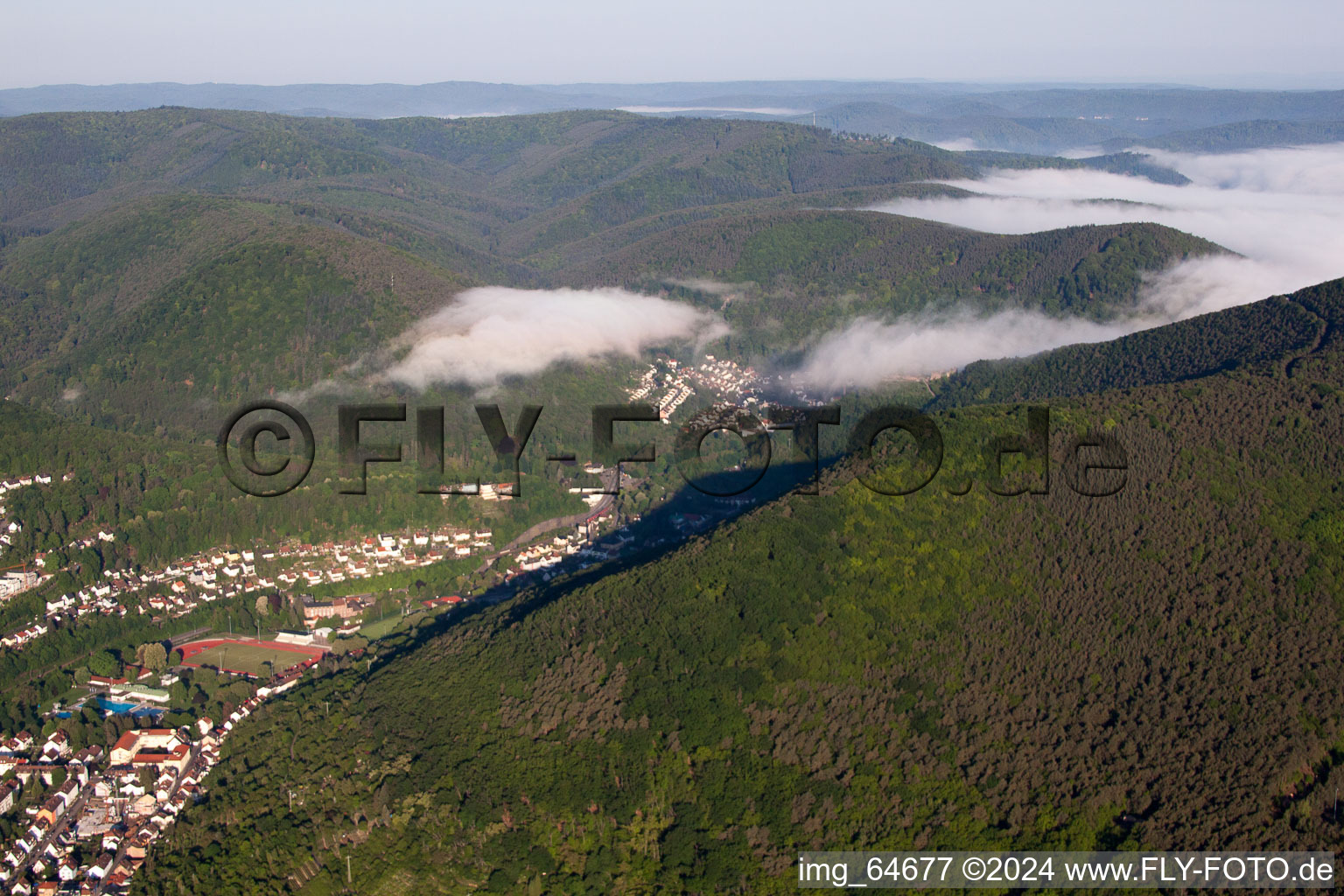 Morning over the Speyerbach valley near Neustadt an der Weinstrasse in the state Rhineland-Palatinate