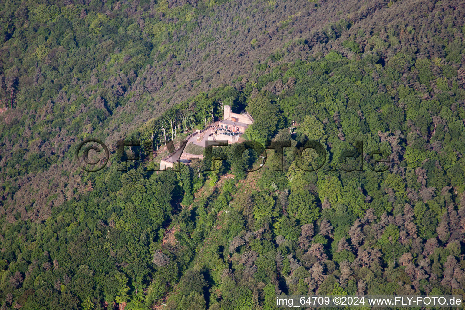 Bird's eye view of Rhodt unter Rietburg in the state Rhineland-Palatinate, Germany