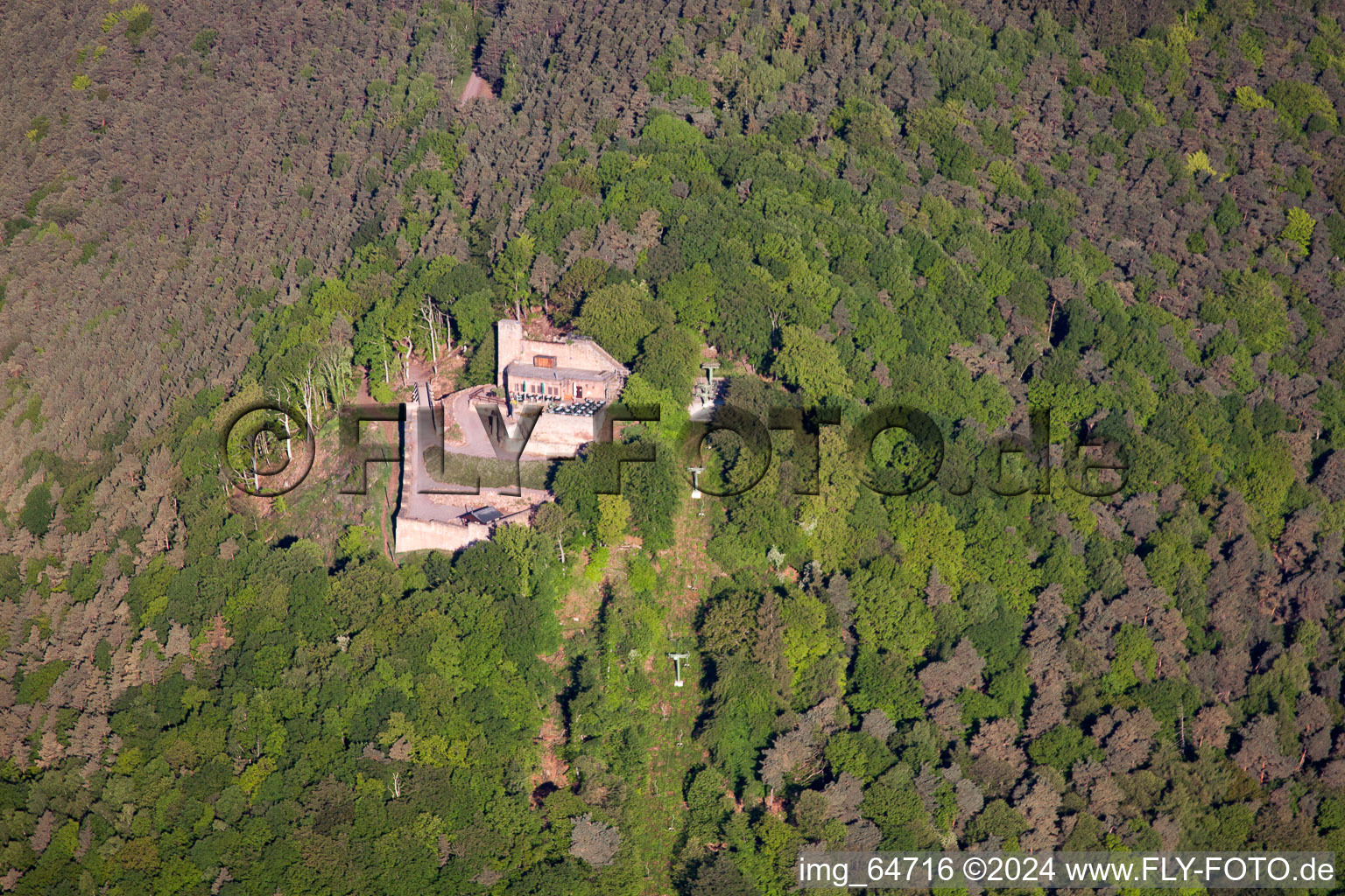 Rhodt unter Rietburg in the state Rhineland-Palatinate, Germany from the plane