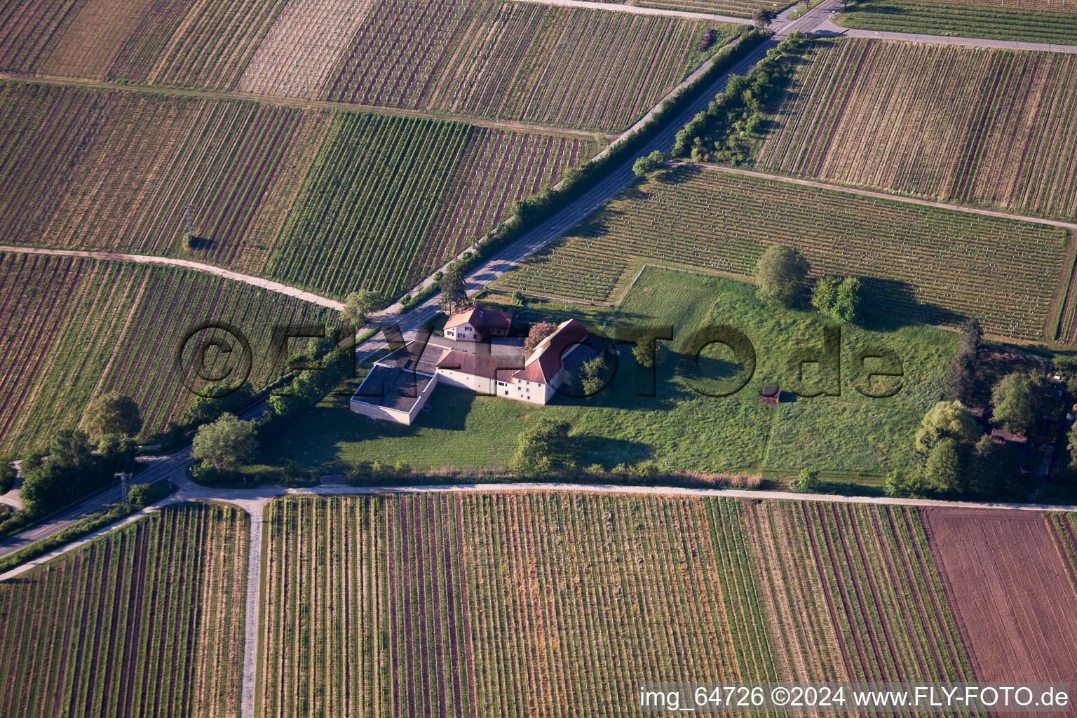 Gleisweiler in the state Rhineland-Palatinate, Germany from the plane