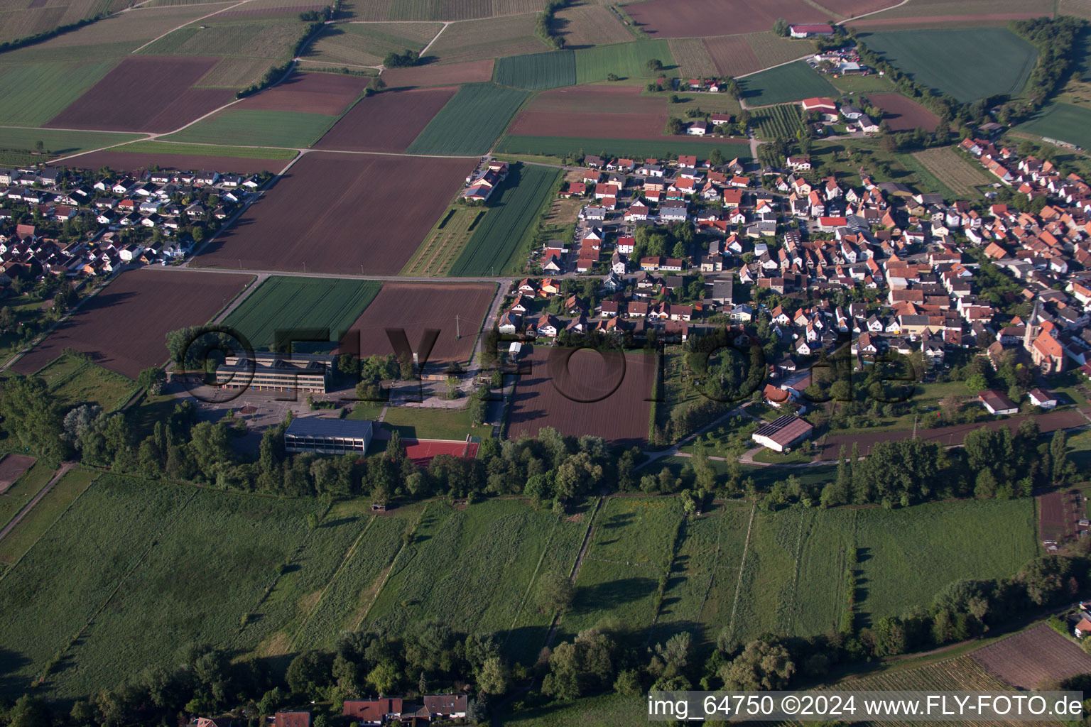 Aerial photograpy of District Ingenheim in Billigheim-Ingenheim in the state Rhineland-Palatinate, Germany