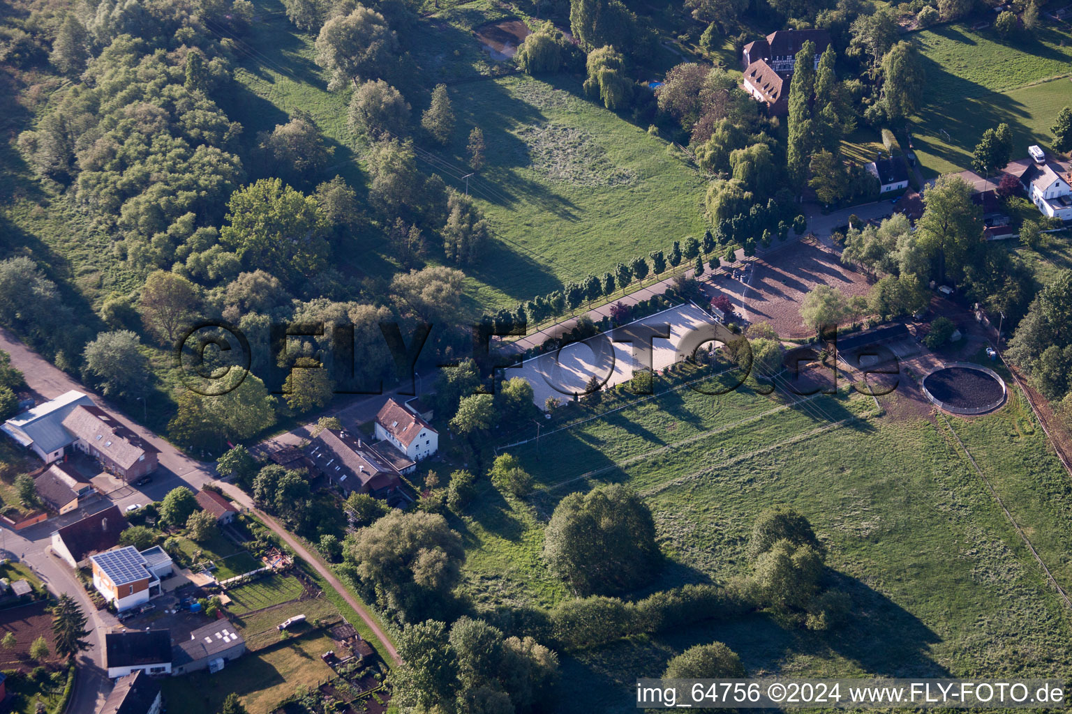 Bird's eye view of District Billigheim in Billigheim-Ingenheim in the state Rhineland-Palatinate, Germany