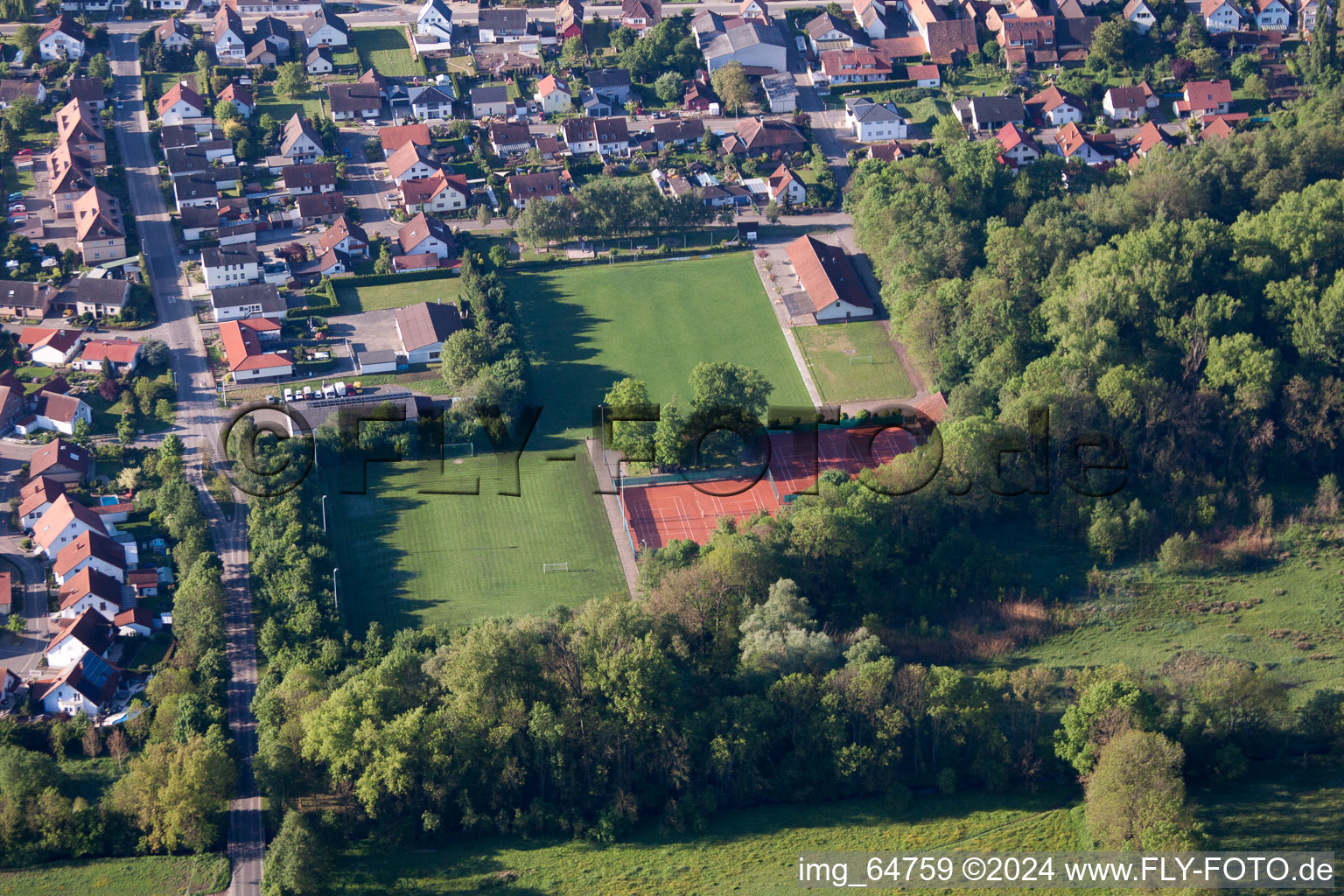 Oblique view of Sports fields in Winden in the state Rhineland-Palatinate, Germany