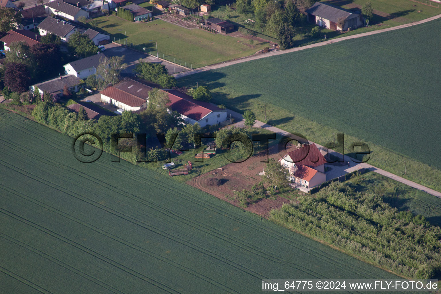 Minfeld in the state Rhineland-Palatinate, Germany viewn from the air