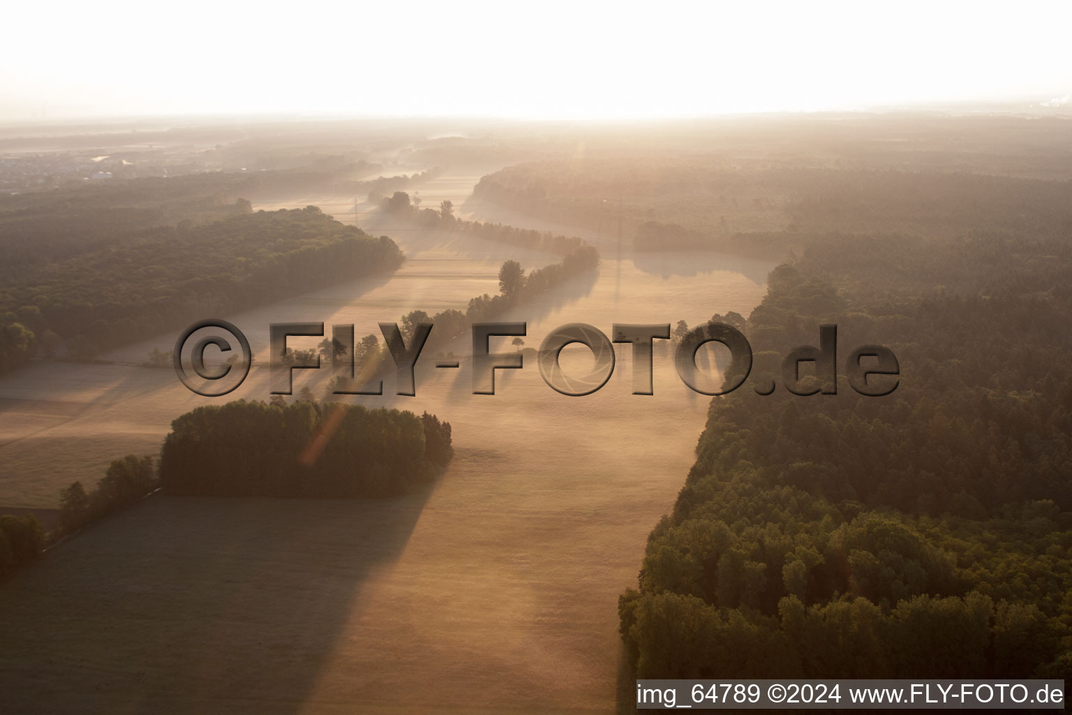 Otterbachtal in Minfeld in the state Rhineland-Palatinate, Germany seen from above