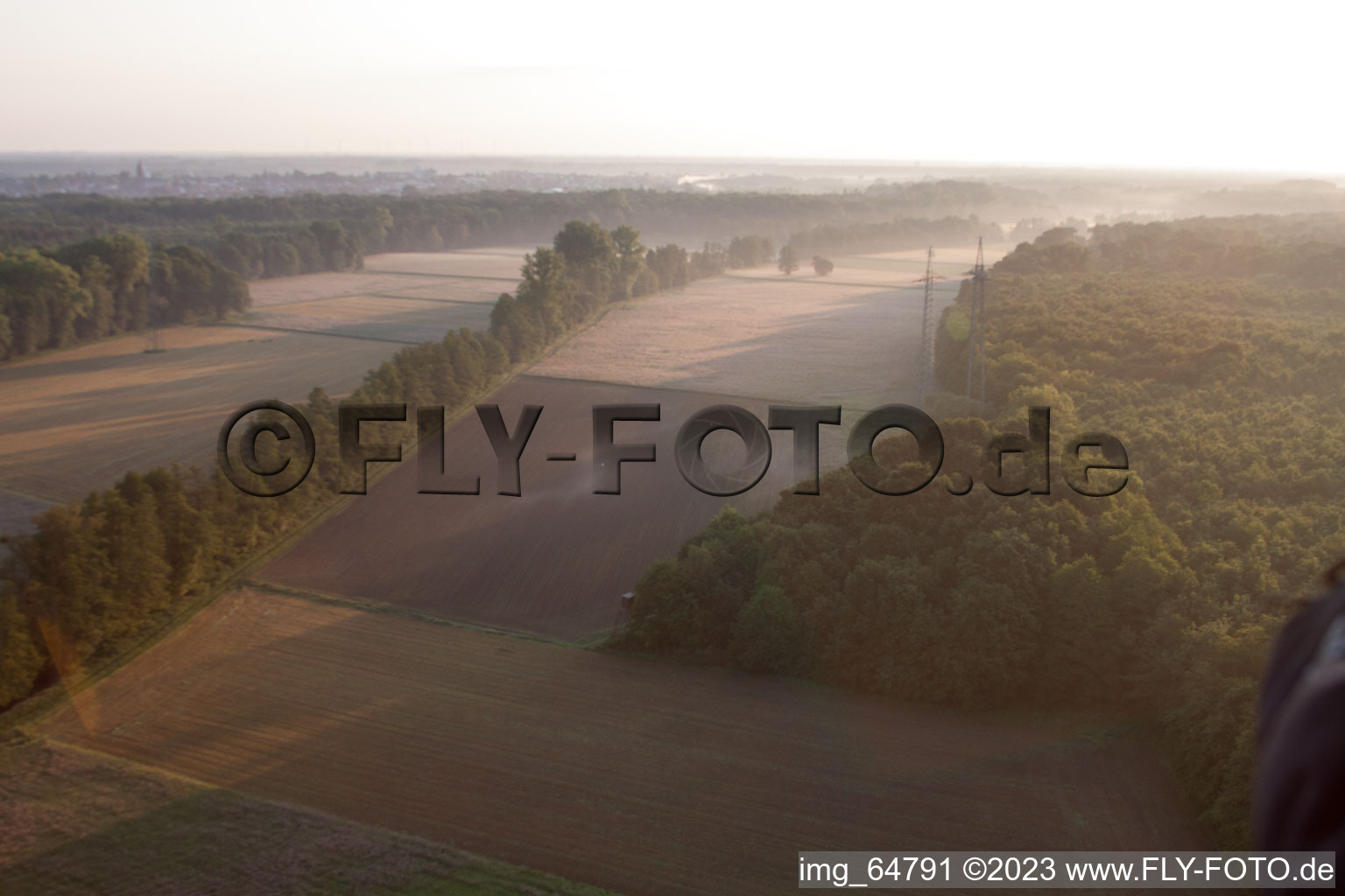 Bird's eye view of Otterbachtal in Minfeld in the state Rhineland-Palatinate, Germany