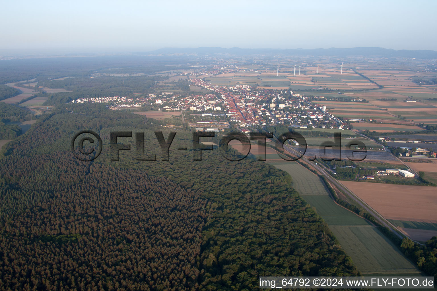 Drone image of From the east in Kandel in the state Rhineland-Palatinate, Germany