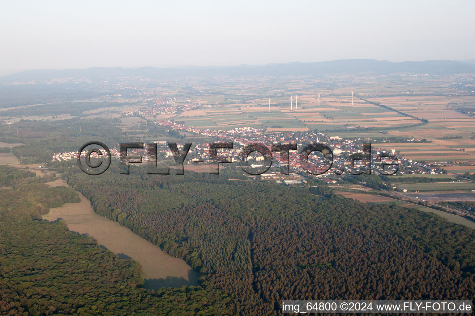 Oblique view of From the east in Kandel in the state Rhineland-Palatinate, Germany