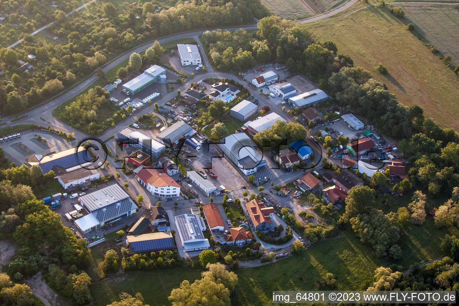 Jockgrim in the state Rhineland-Palatinate, Germany seen from above