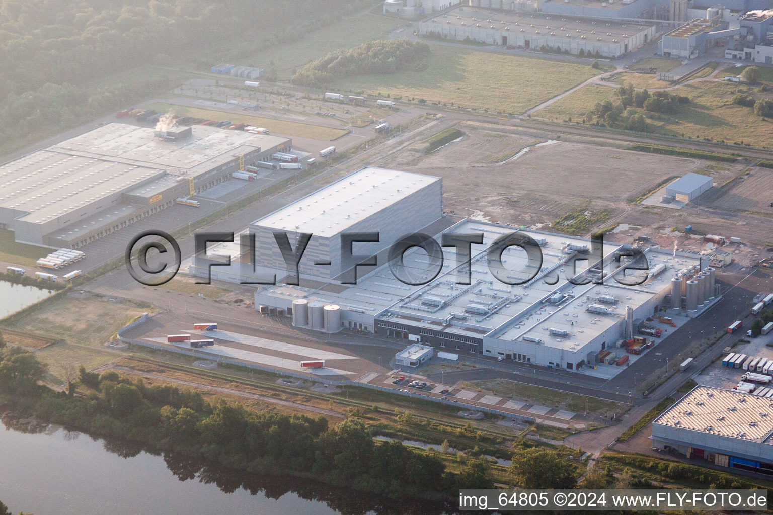 Aerial photograpy of Oberwald Industrial Area, PEG in Wörth am Rhein in the state Rhineland-Palatinate, Germany