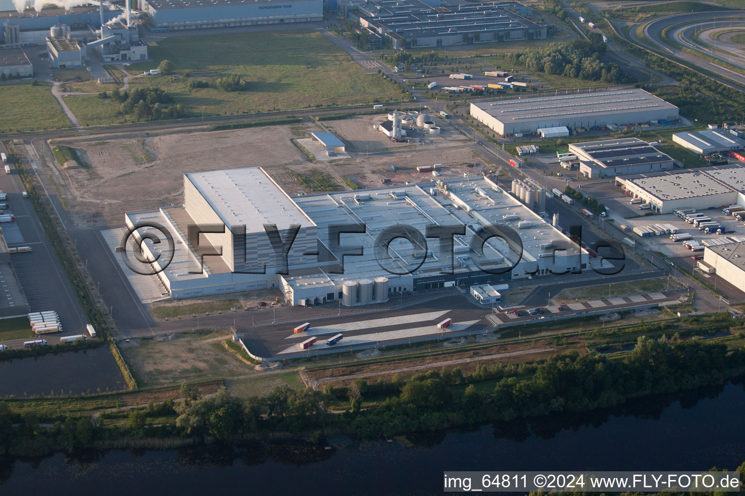 Oberwald Industrial Area in Wörth am Rhein in the state Rhineland-Palatinate, Germany out of the air