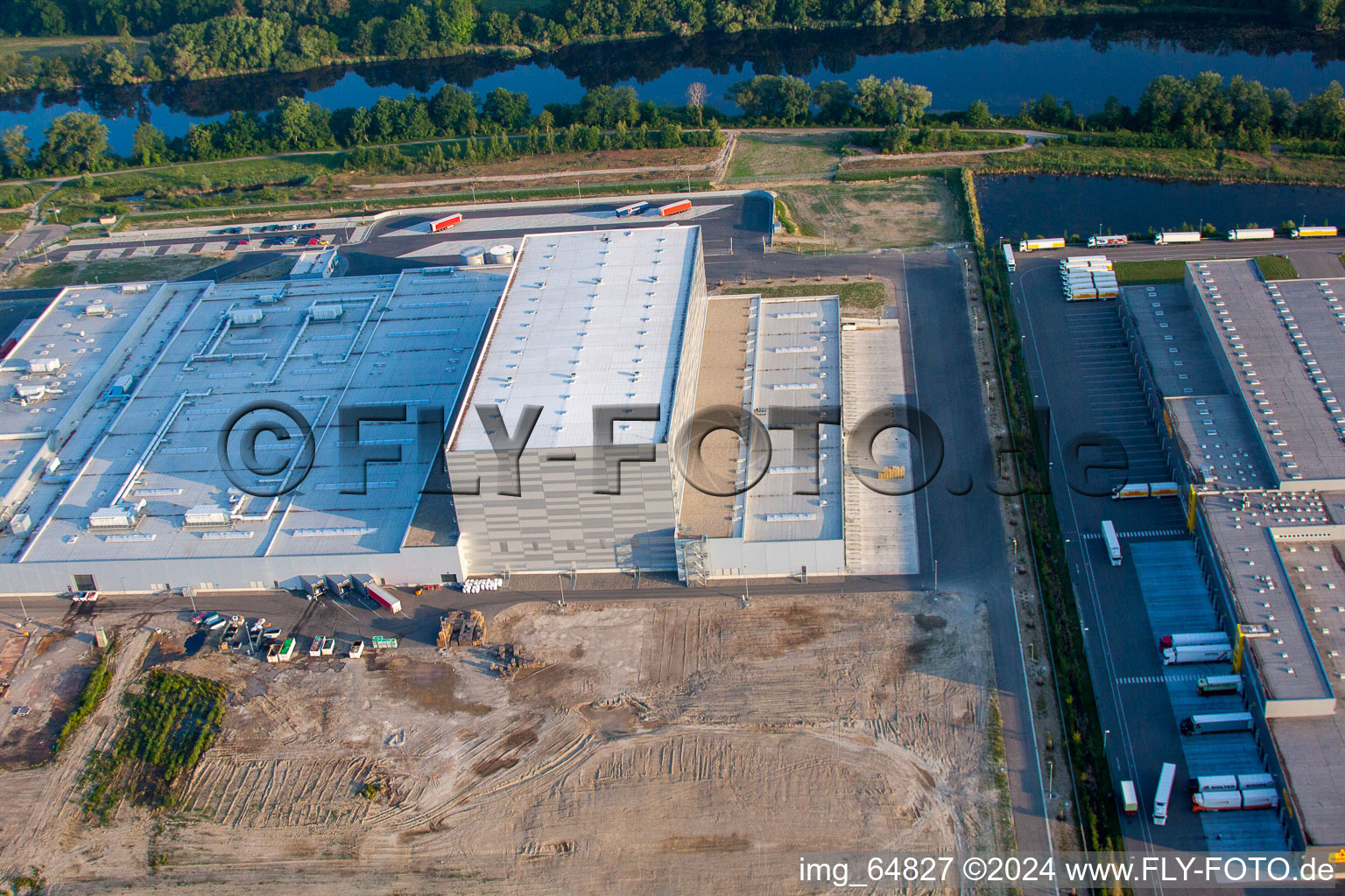 Oberwald Industrial Area in Wörth am Rhein in the state Rhineland-Palatinate, Germany out of the air