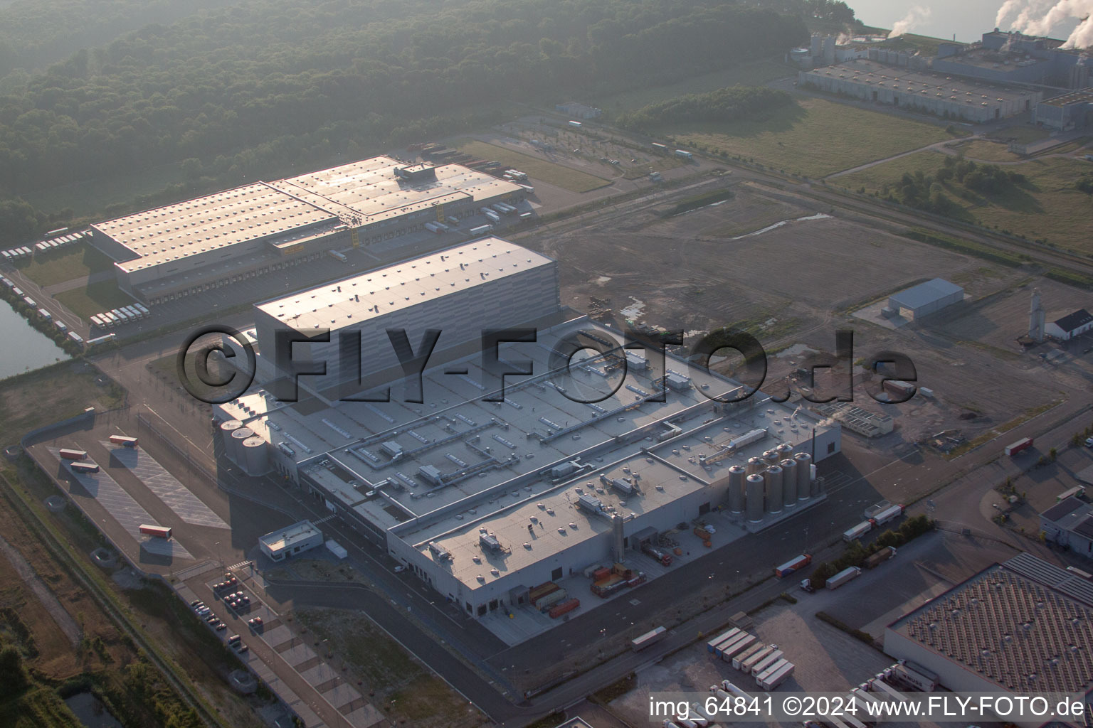 Oberwald Industrial Area in Wörth am Rhein in the state Rhineland-Palatinate, Germany out of the air