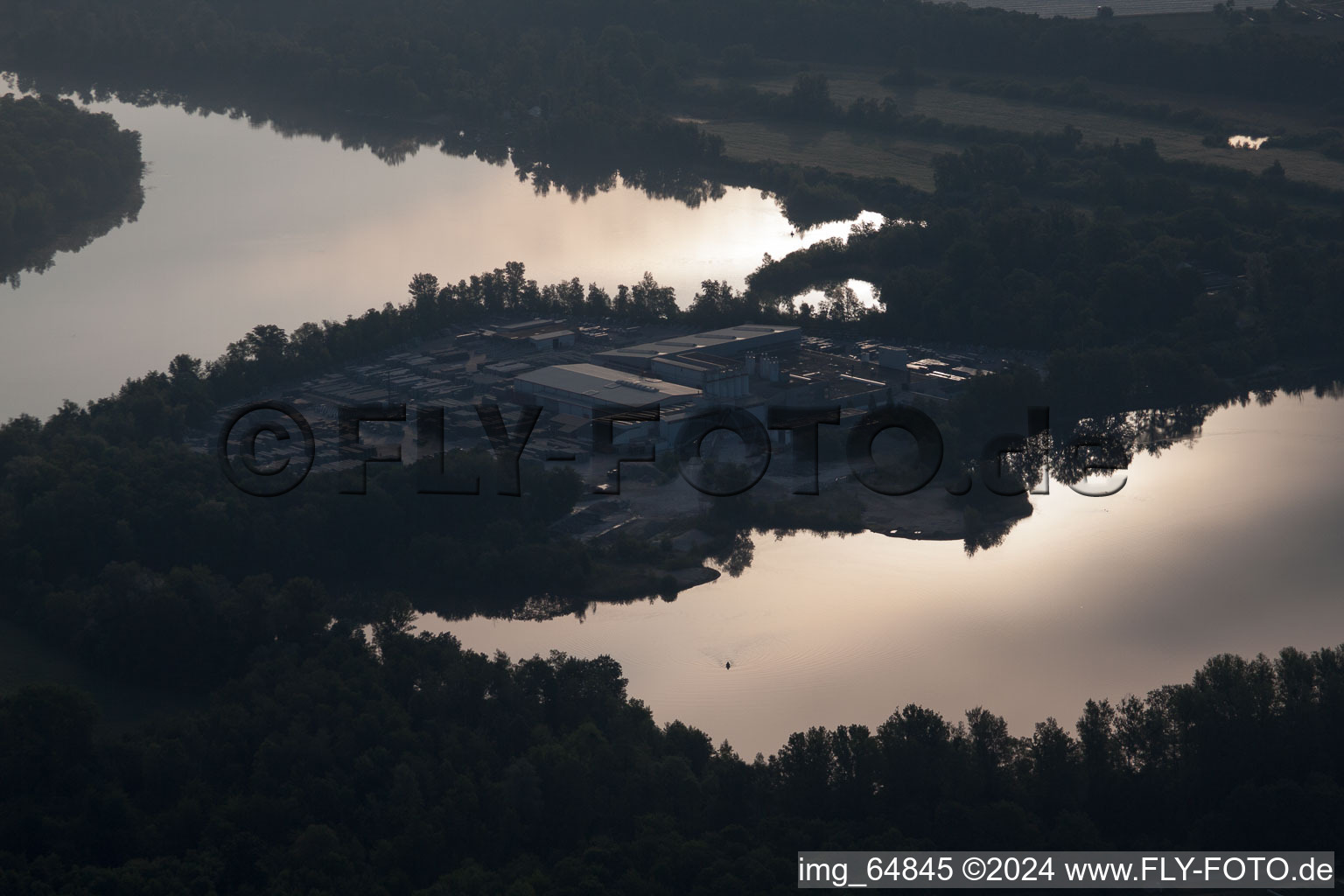 District Eggenstein in Eggenstein-Leopoldshafen in the state Baden-Wuerttemberg, Germany from above