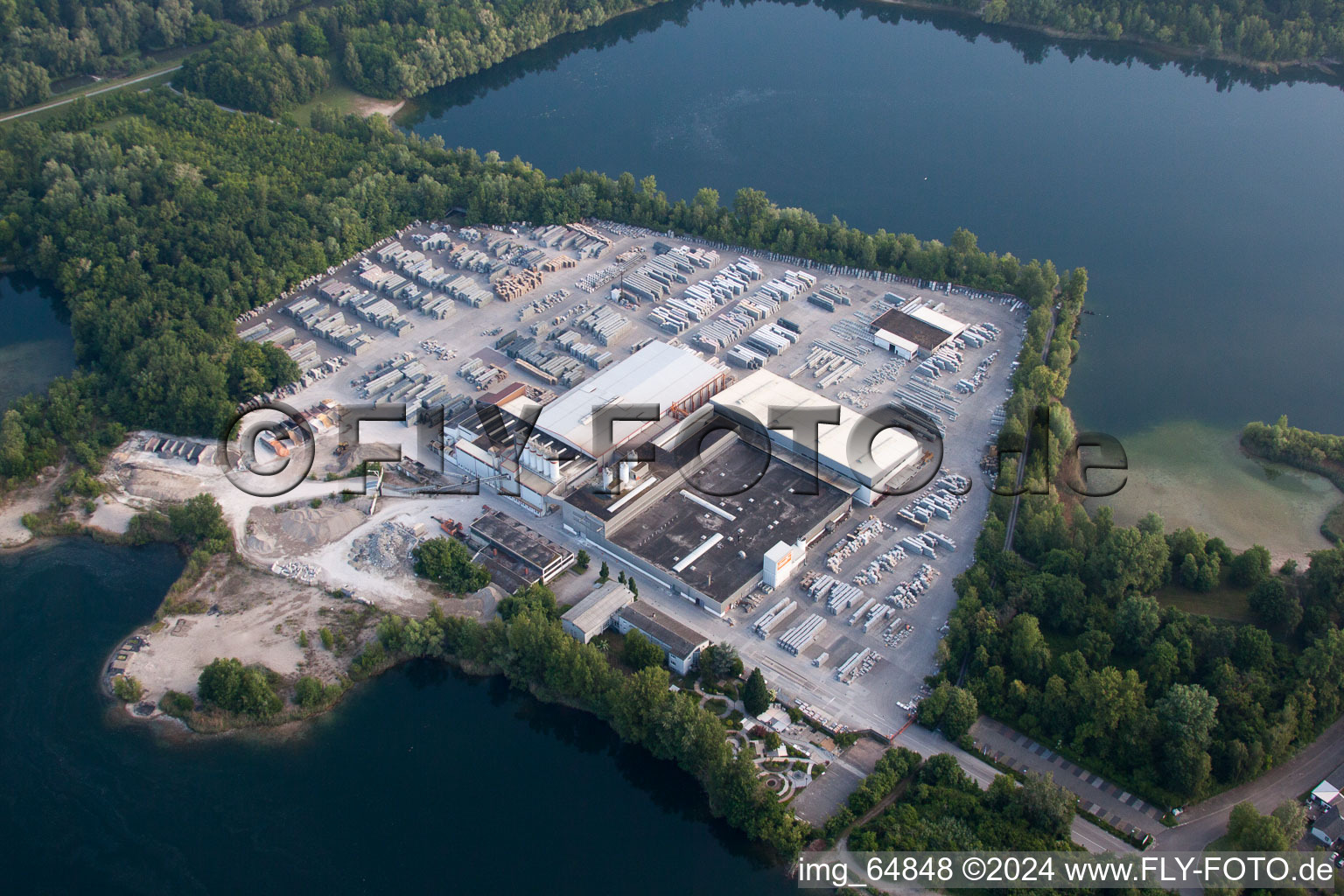 Aerial view of Lithonplus in the district Eggenstein in Eggenstein-Leopoldshafen in the state Baden-Wuerttemberg, Germany