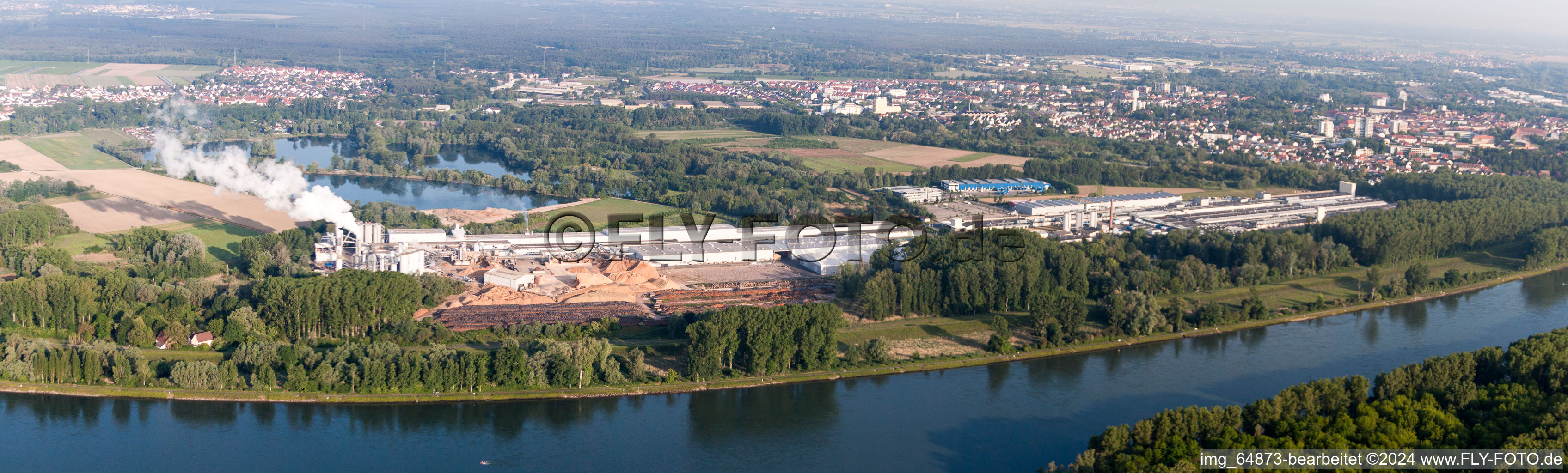 Building and production halls on the premises of Nolte Holzwerkstoff GmbH & Co. KG in Germersheim in the state Rhineland-Palatinate, Germany