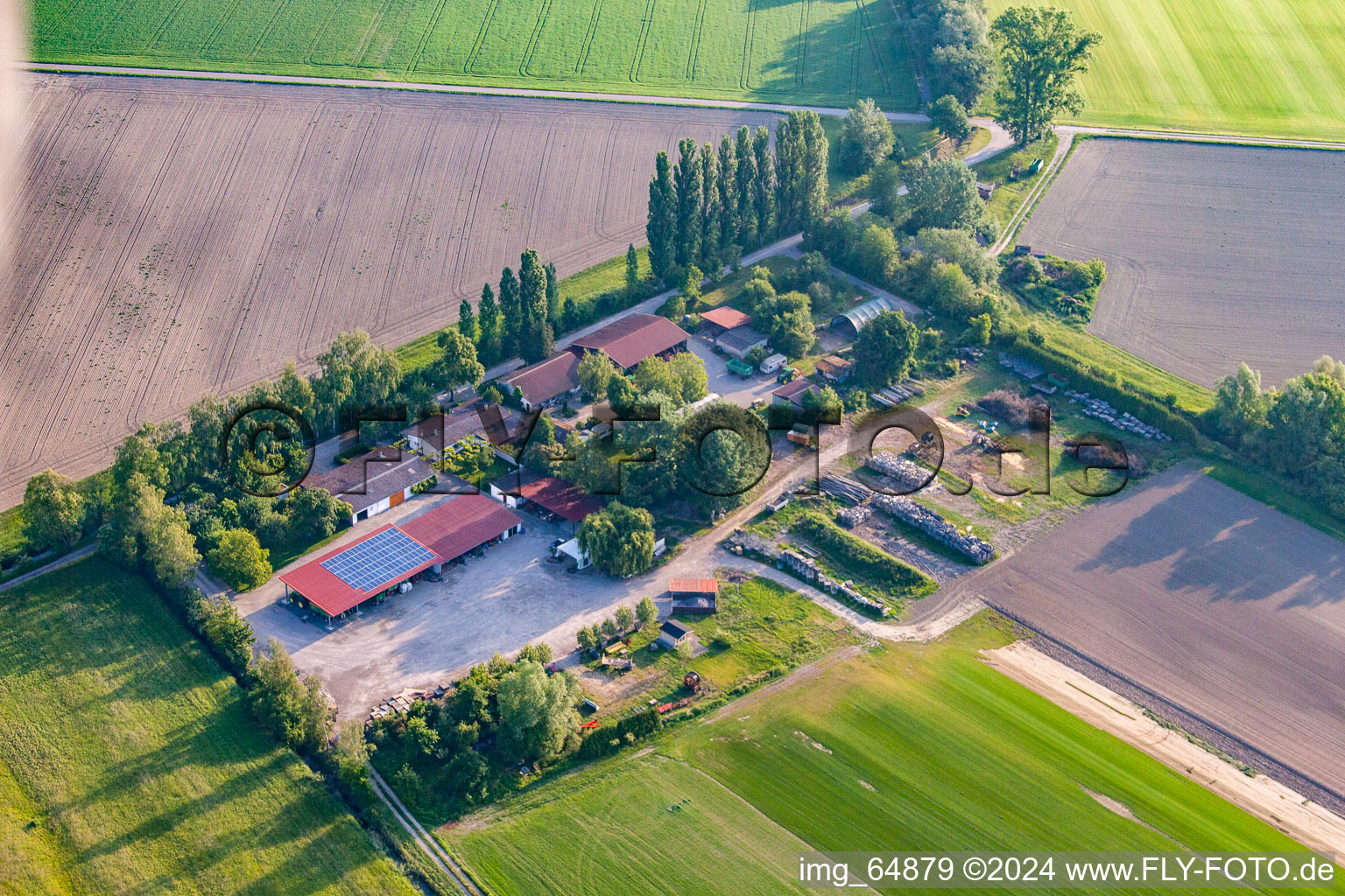 Aerial view of Semler turf in Elisabethenwörth in the district Rheinsheim in Philippsburg in the state Baden-Wuerttemberg, Germany