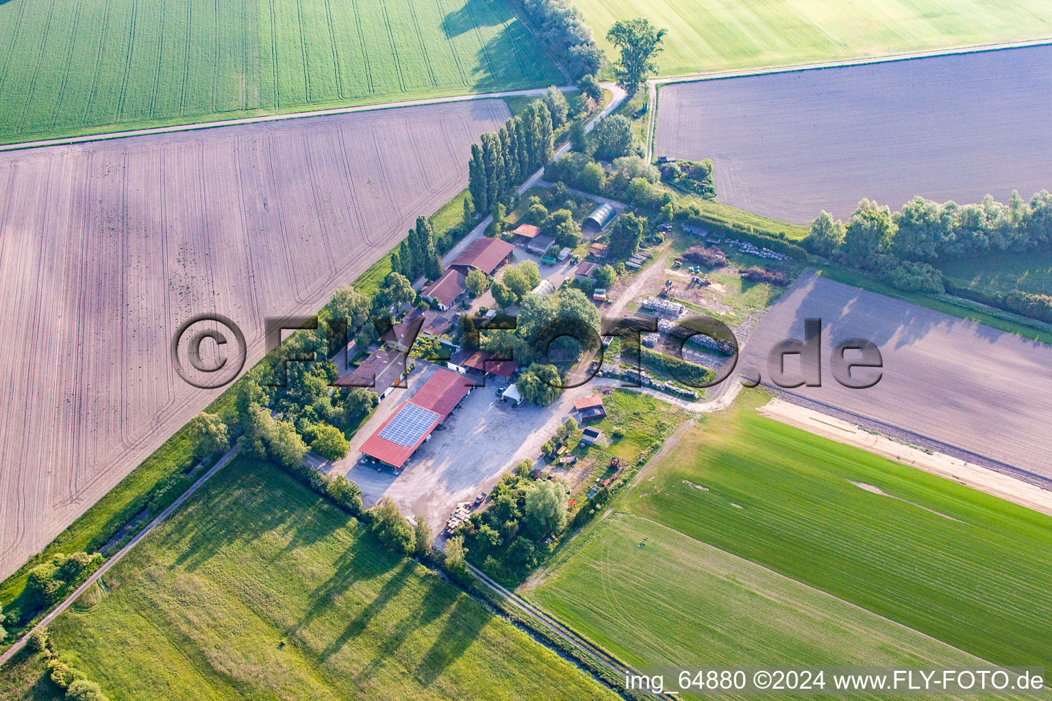 Aerial photograpy of Semler turf in Elisabethenwörth in the district Rheinsheim in Philippsburg in the state Baden-Wuerttemberg, Germany