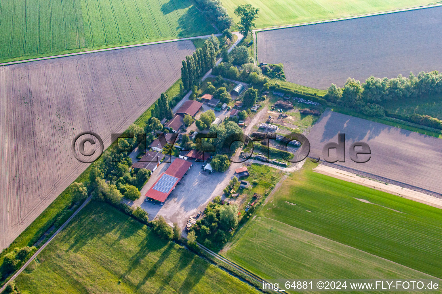 Oblique view of Semler turf in Elisabethenwörth in the district Rheinsheim in Philippsburg in the state Baden-Wuerttemberg, Germany