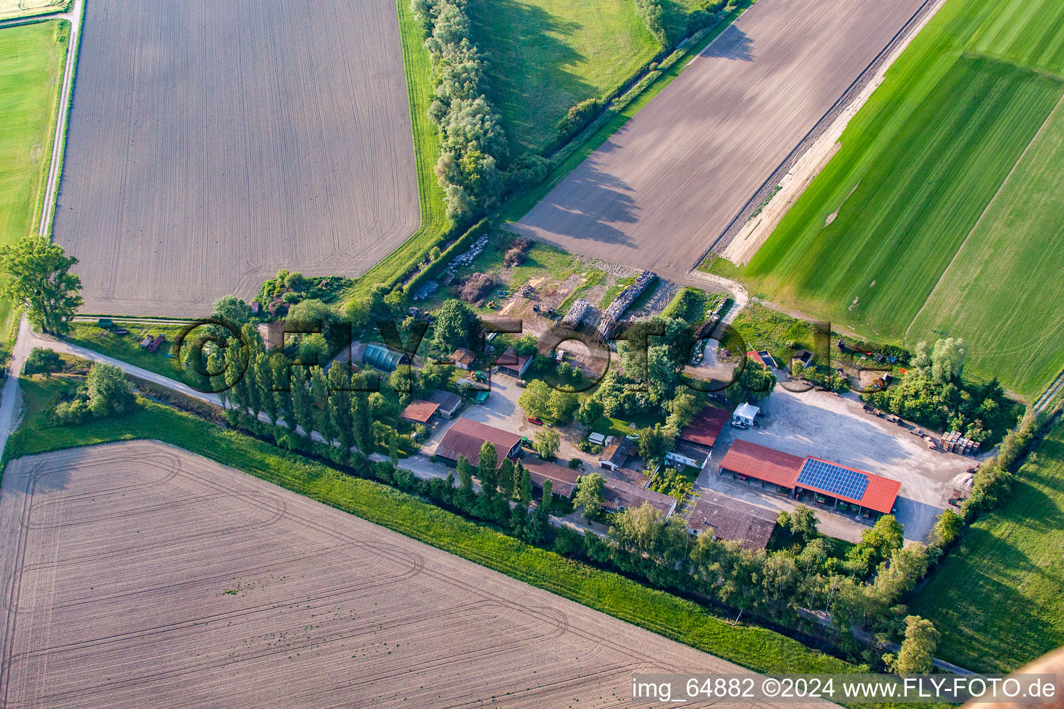 Semler turf in Elisabethenwörth in the district Rheinsheim in Philippsburg in the state Baden-Wuerttemberg, Germany from above