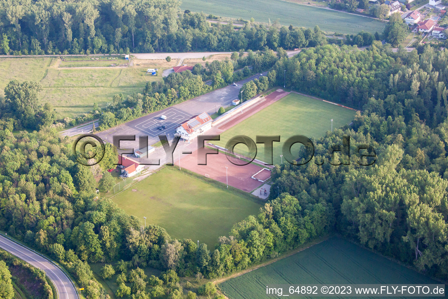 Aerial photograpy of Playground VFR in the district Rheinsheim in Philippsburg in the state Baden-Wuerttemberg, Germany