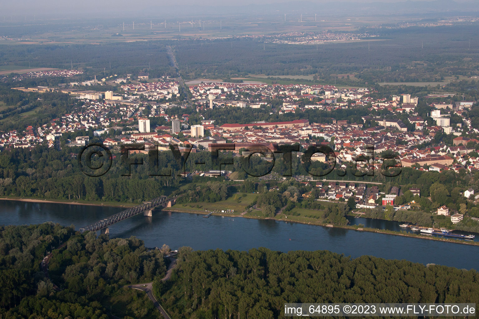 Germersheim in the state Rhineland-Palatinate, Germany out of the air
