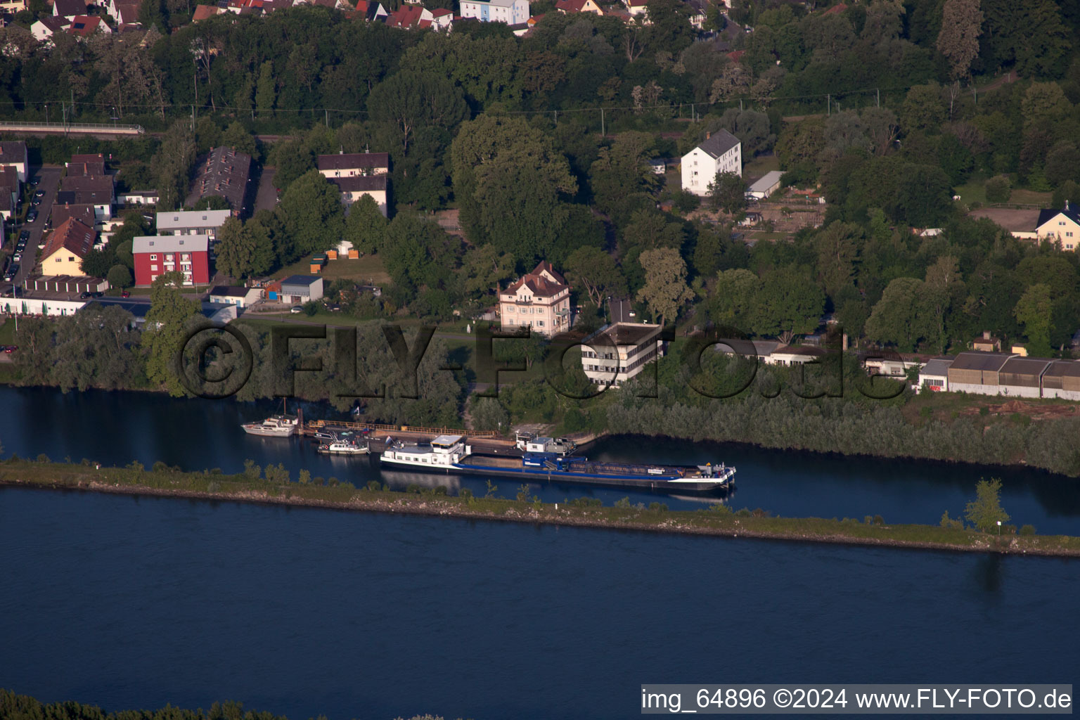 Drone recording of Germersheim in the state Rhineland-Palatinate, Germany