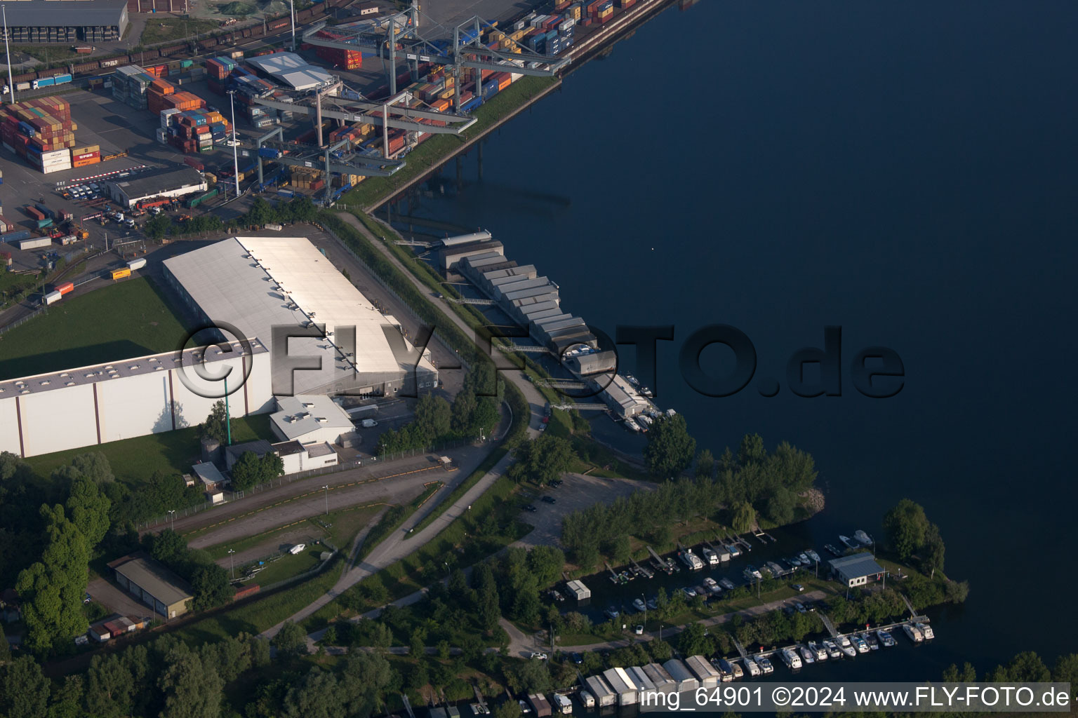 Germersheim in the state Rhineland-Palatinate, Germany from a drone