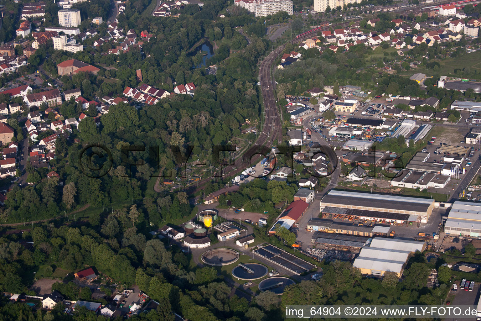 Aerial photograpy of Germersheim in the state Rhineland-Palatinate, Germany