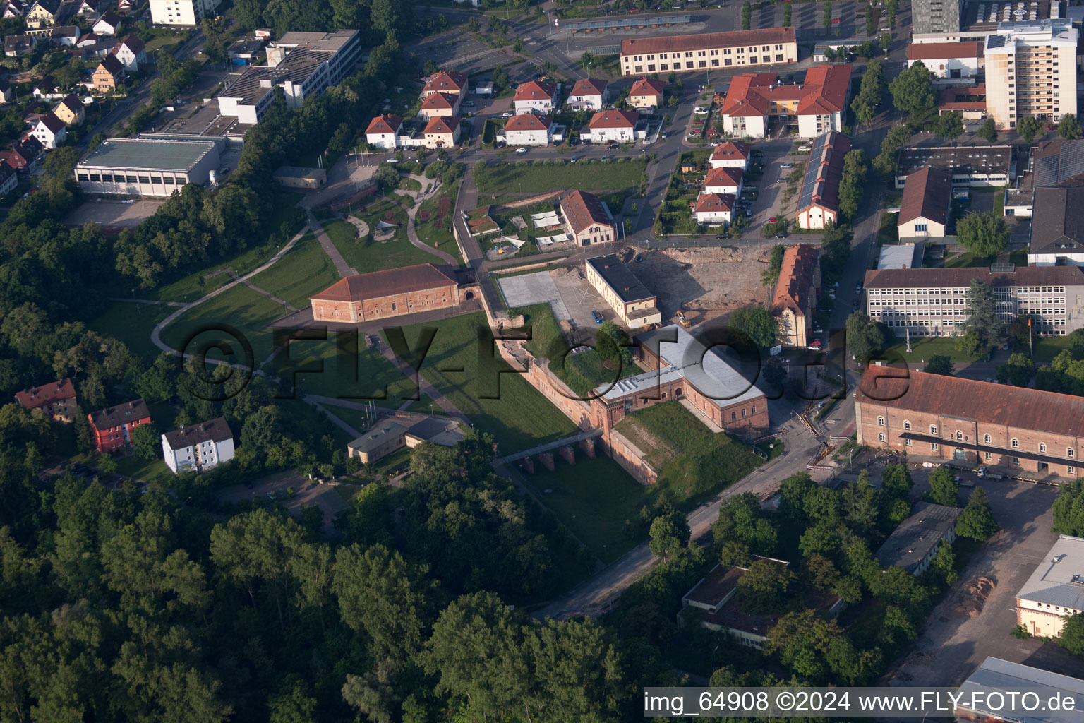 Germersheim in the state Rhineland-Palatinate, Germany seen from above