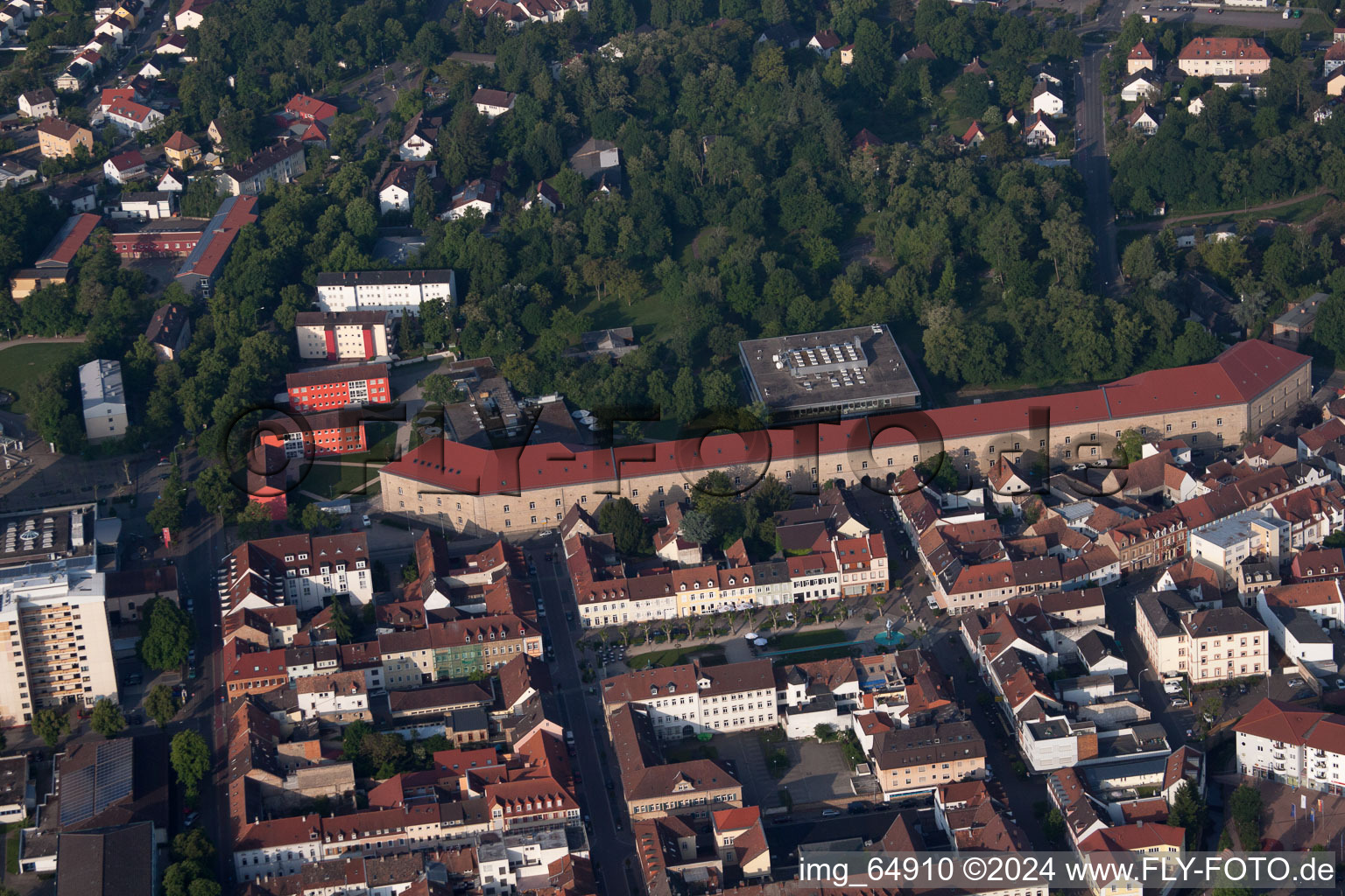 Bird's eye view of Germersheim in the state Rhineland-Palatinate, Germany