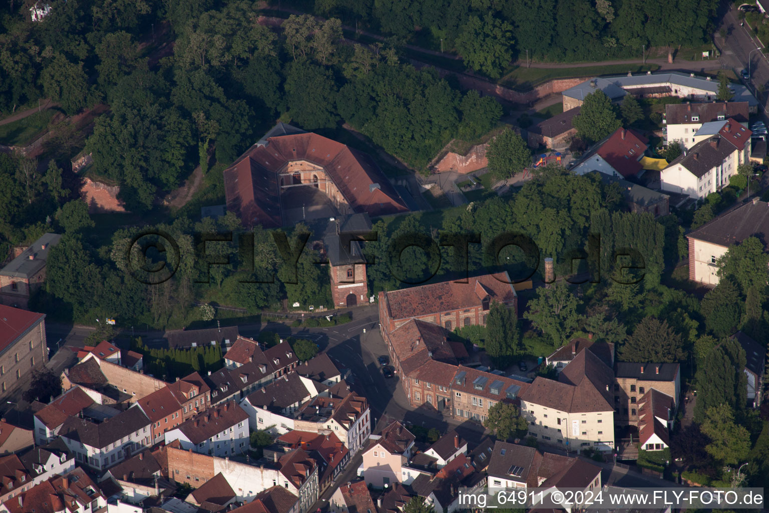 Germersheim in the state Rhineland-Palatinate, Germany viewn from the air