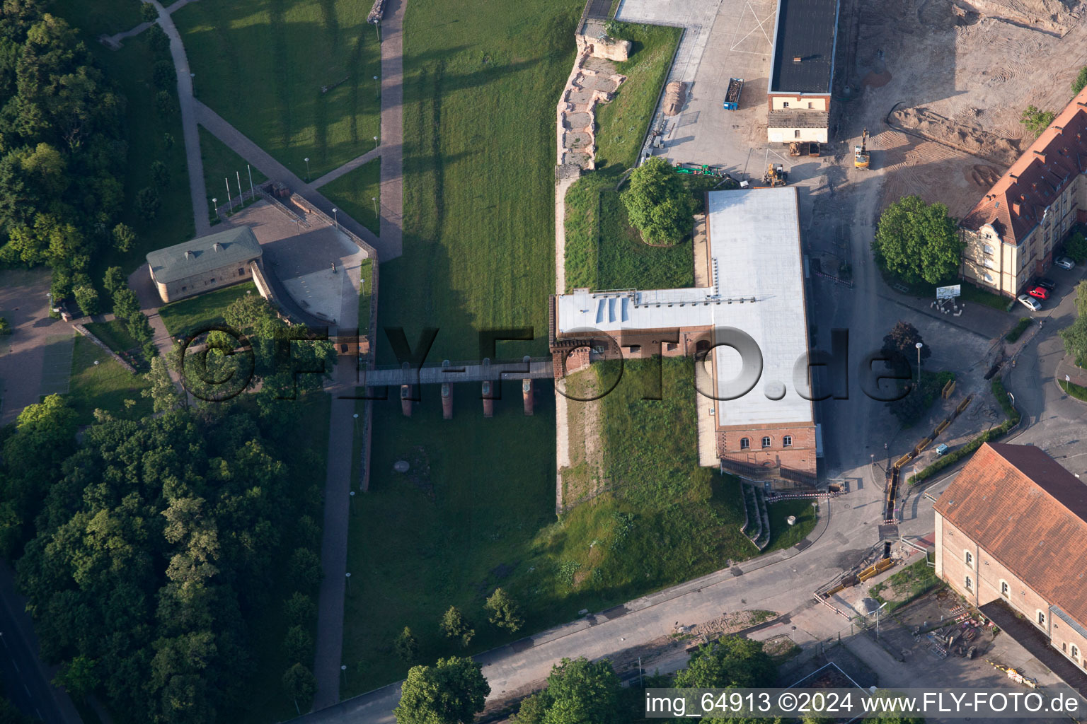 Drone image of Germersheim in the state Rhineland-Palatinate, Germany