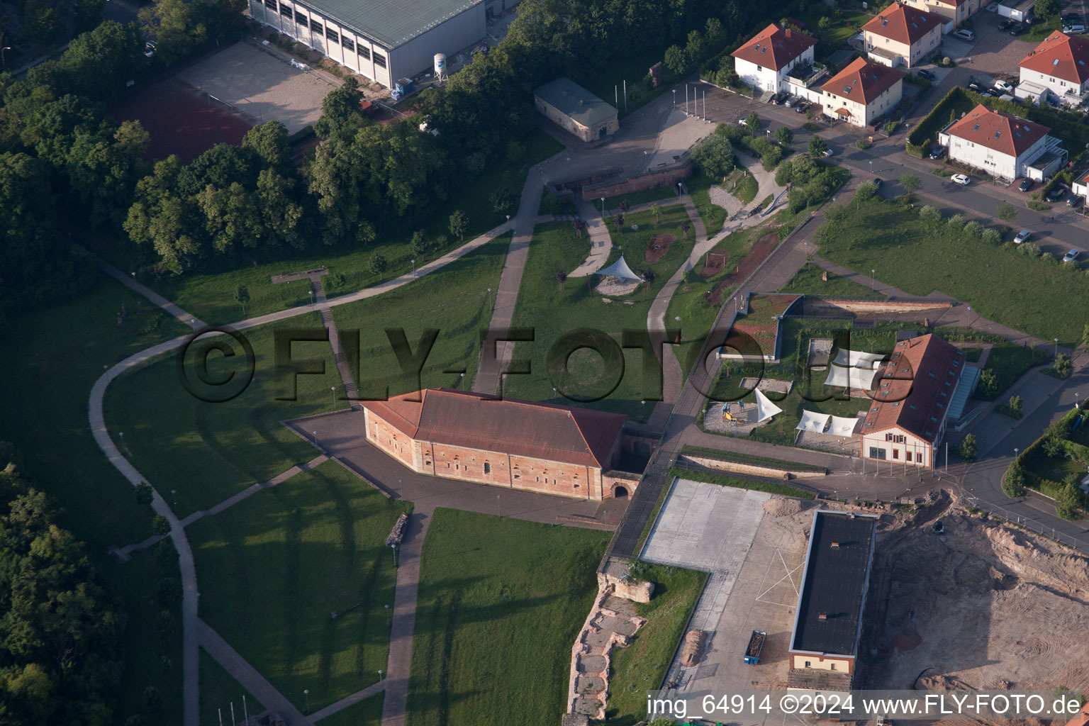 Germersheim in the state Rhineland-Palatinate, Germany from the drone perspective